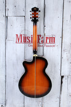 Load image into Gallery viewer, Washburn EA15 ATB Mini Jumbo Acoustic Electric Guitar Flame Maple Tobacco Burst