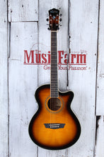 Load image into Gallery viewer, Washburn EA15 ATB Mini Jumbo Acoustic Electric Guitar Flame Maple Tobacco Burst