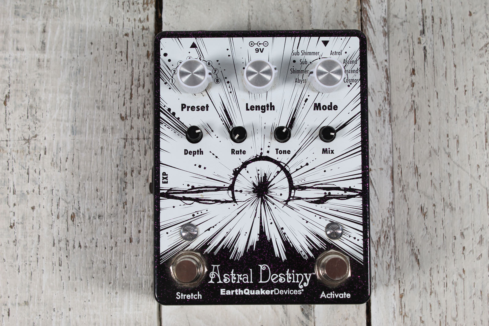 EarthQuaker Astral Destiny Electric Guitar Reverb Effects Pedal Purple Sparkle