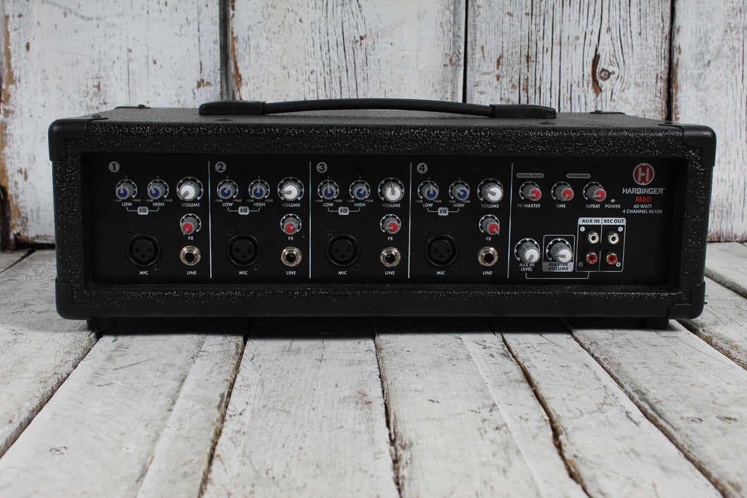 Harbinger M60 Powered Mixer 4 Channel 60 Watt Compact Mixer