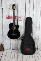 Fender CN-140SCE Nylon Thinline Concert Acoustic Electric Guitar Black w Gig Bag