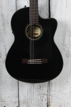 Fender CN-140SCE Nylon Thinline Concert Acoustic Electric Guitar Black w Gig Bag