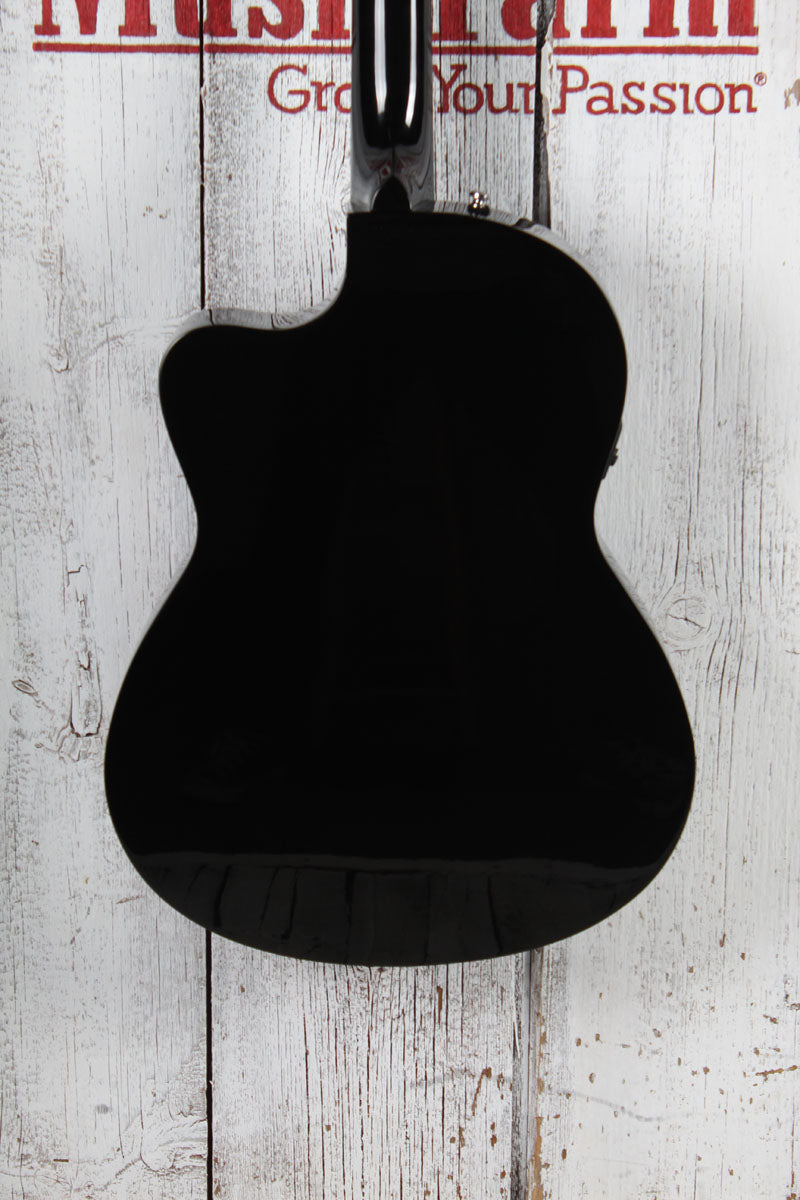 Fender CN-140SCE Nylon Thinline Concert Acoustic Electric Guitar Black w Gig Bag