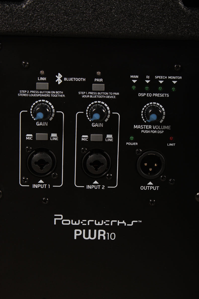 Powerwerks PWR10 Powered Speaker 10 Inch 600 Watt Speaker Cabinet Black