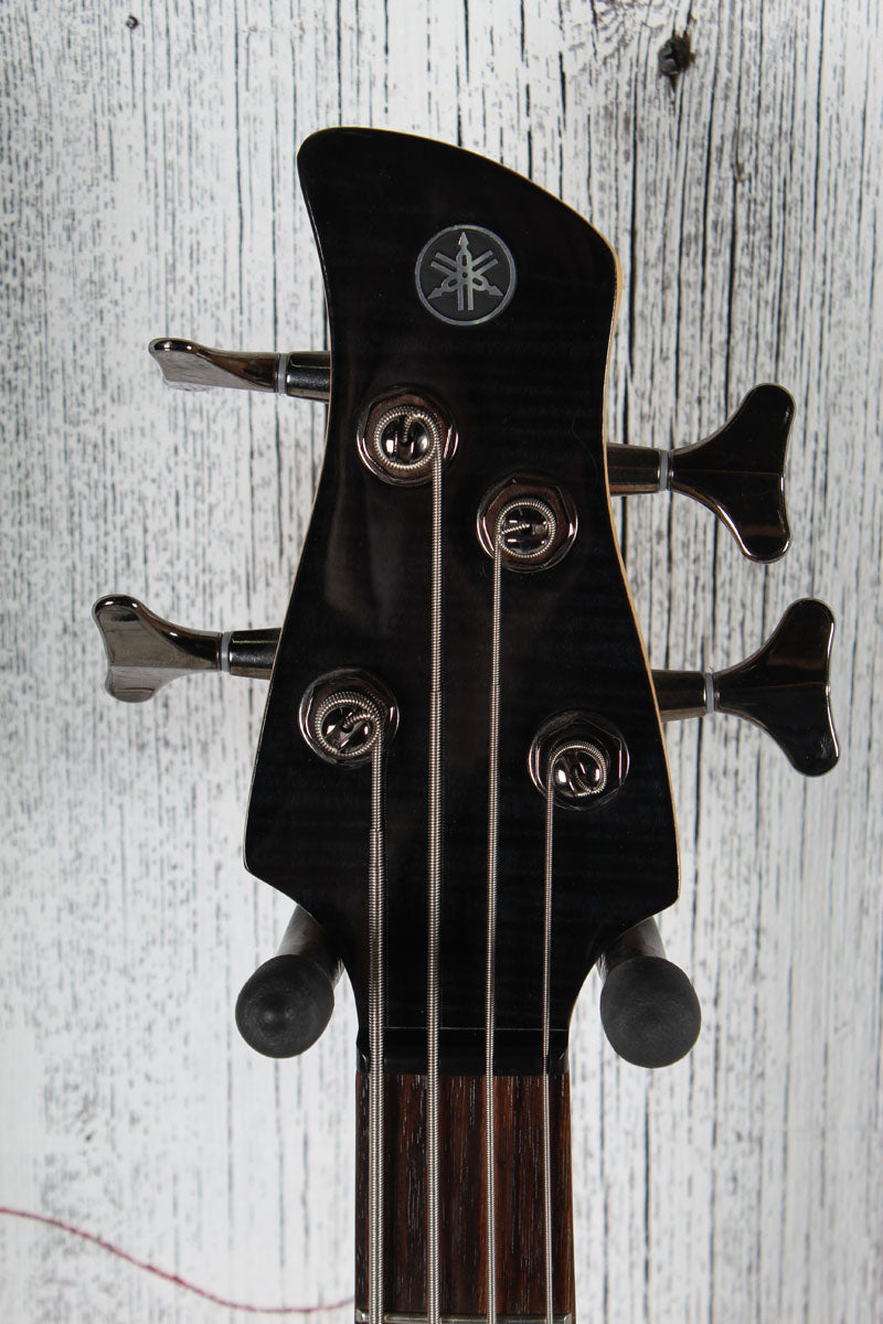 Yamaha TRBX604FM TBL 4 String Electric Bass Guitar Flame Maple Top Trans Black