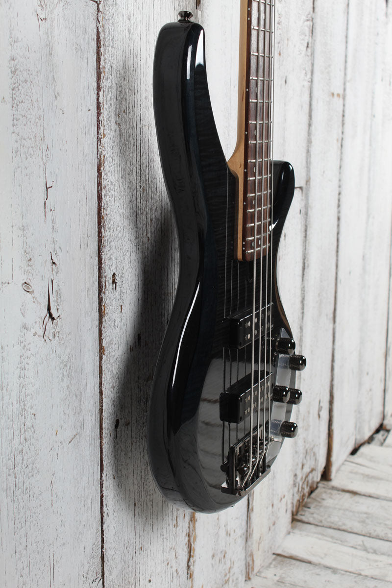 Yamaha TRBX604FM TBL 4 String Electric Bass Guitar Flame Maple Top Trans Black