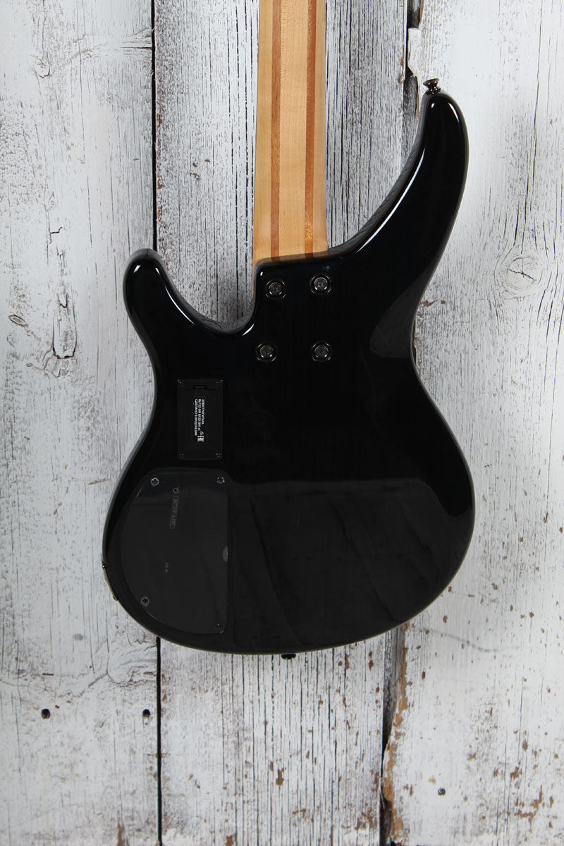 Yamaha TRBX604FM TBL 4 String Electric Bass Guitar Flame Maple Top Trans Black