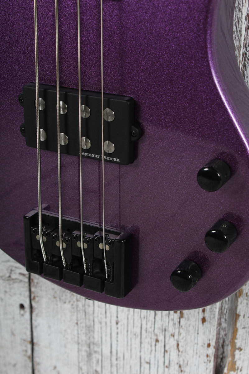 Kramer D-1 Bass 4 String Electric Bass Guitar Thundercracker Purple Metallic