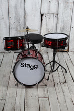 Load image into Gallery viewer, Stagg TIM JR 3/12B 3 Piece Junior Dum Kit with Hardware and Throne Red