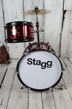 Stagg TIM JR 3/12B 3 Piece Junior Dum Kit with Hardware and Throne Red