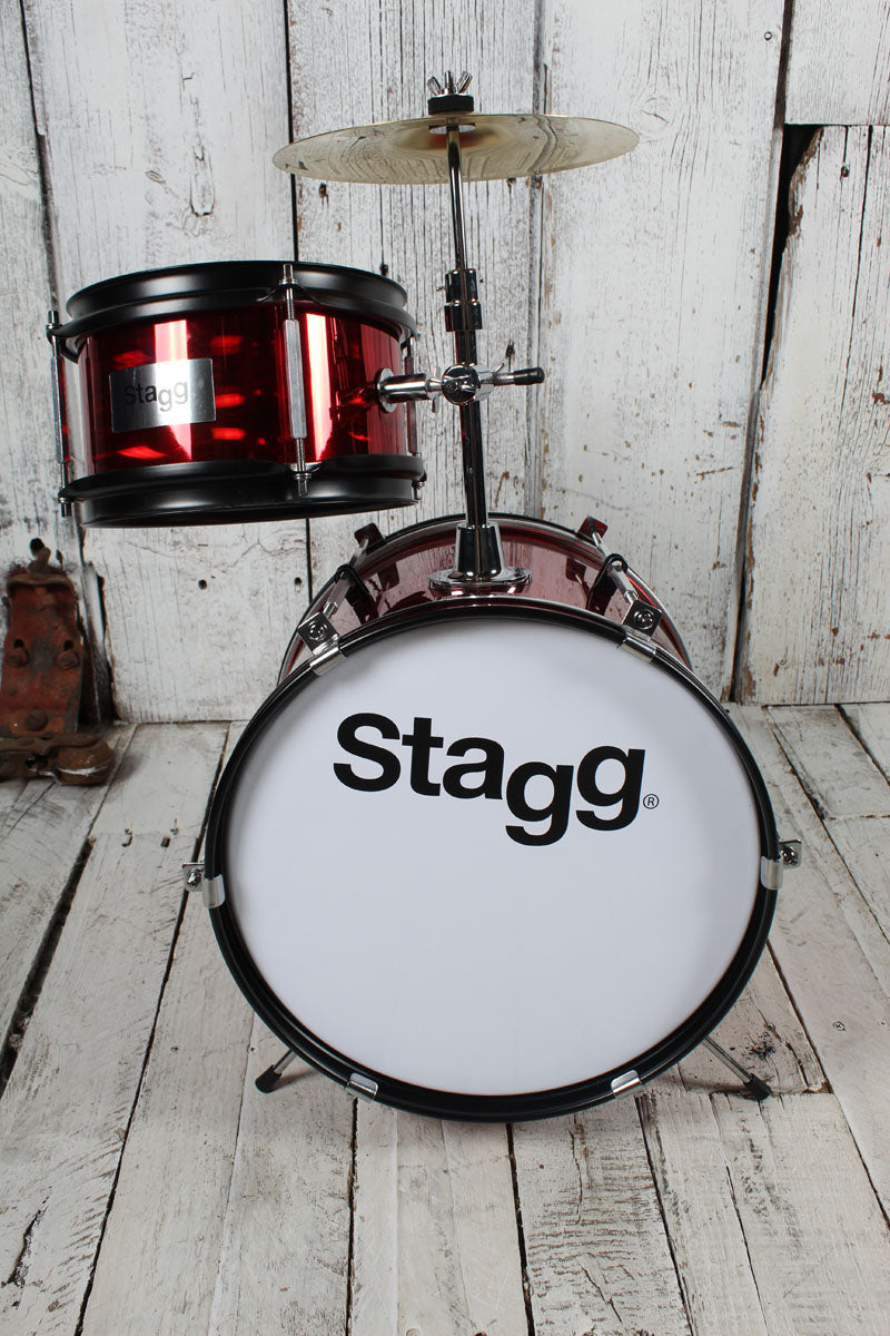 Stagg TIM JR 3/12B 3 Piece Junior Dum Kit with Hardware and Throne Red