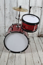 Load image into Gallery viewer, Stagg TIM JR 3/12B 3 Piece Junior Dum Kit with Hardware and Throne Red