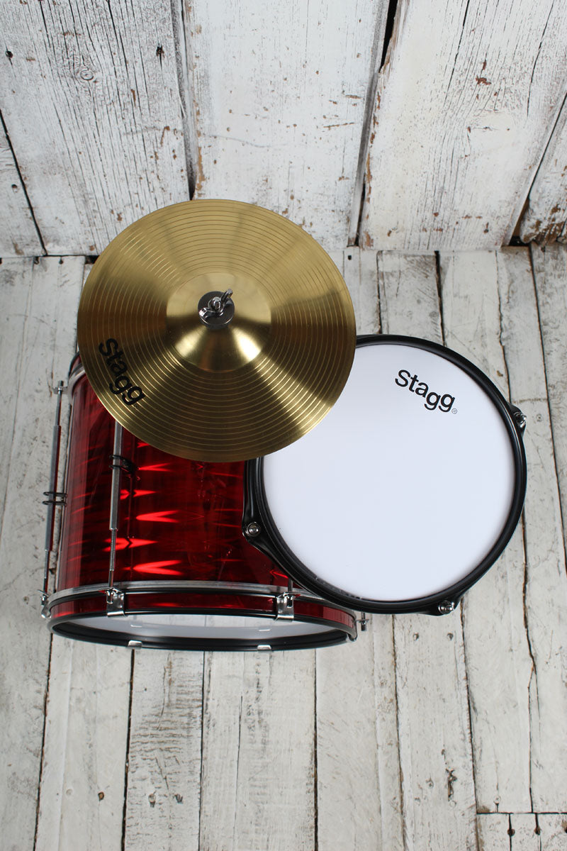 Stagg TIM JR 3/12B 3 Piece Junior Dum Kit with Hardware and Throne Red