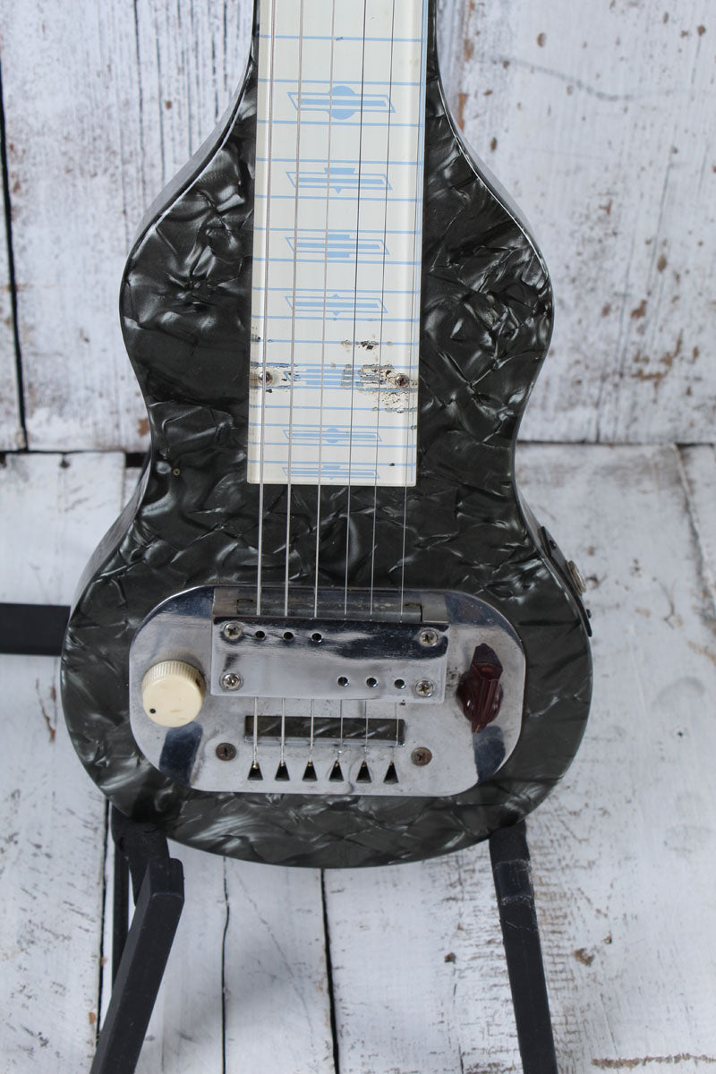 Loney Music Vintage 1950s Lap Steel Electric Guitar with Original Chipboard Case