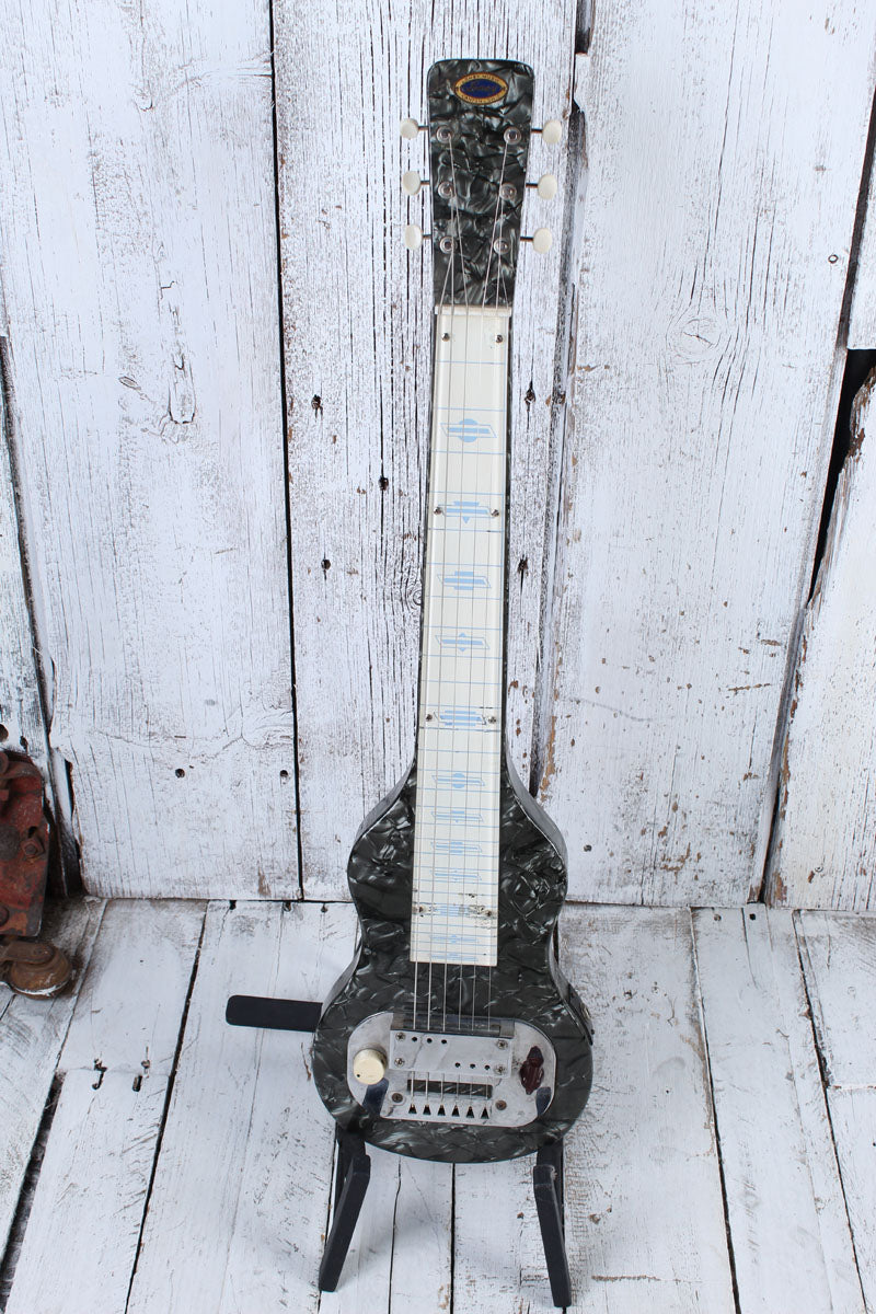 Loney Music Vintage 1950s Lap Steel Electric Guitar with Original Chipboard Case