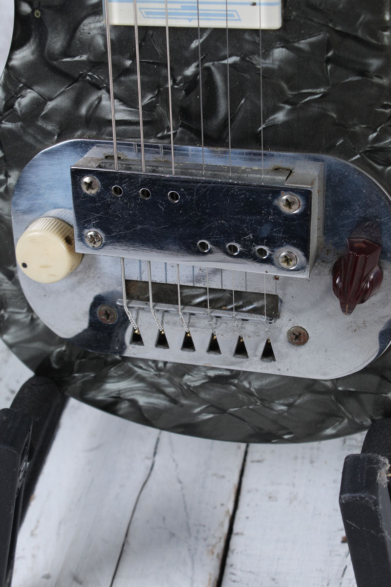 Loney Music Vintage 1950s Lap Steel Electric Guitar with Original Chipboard Case