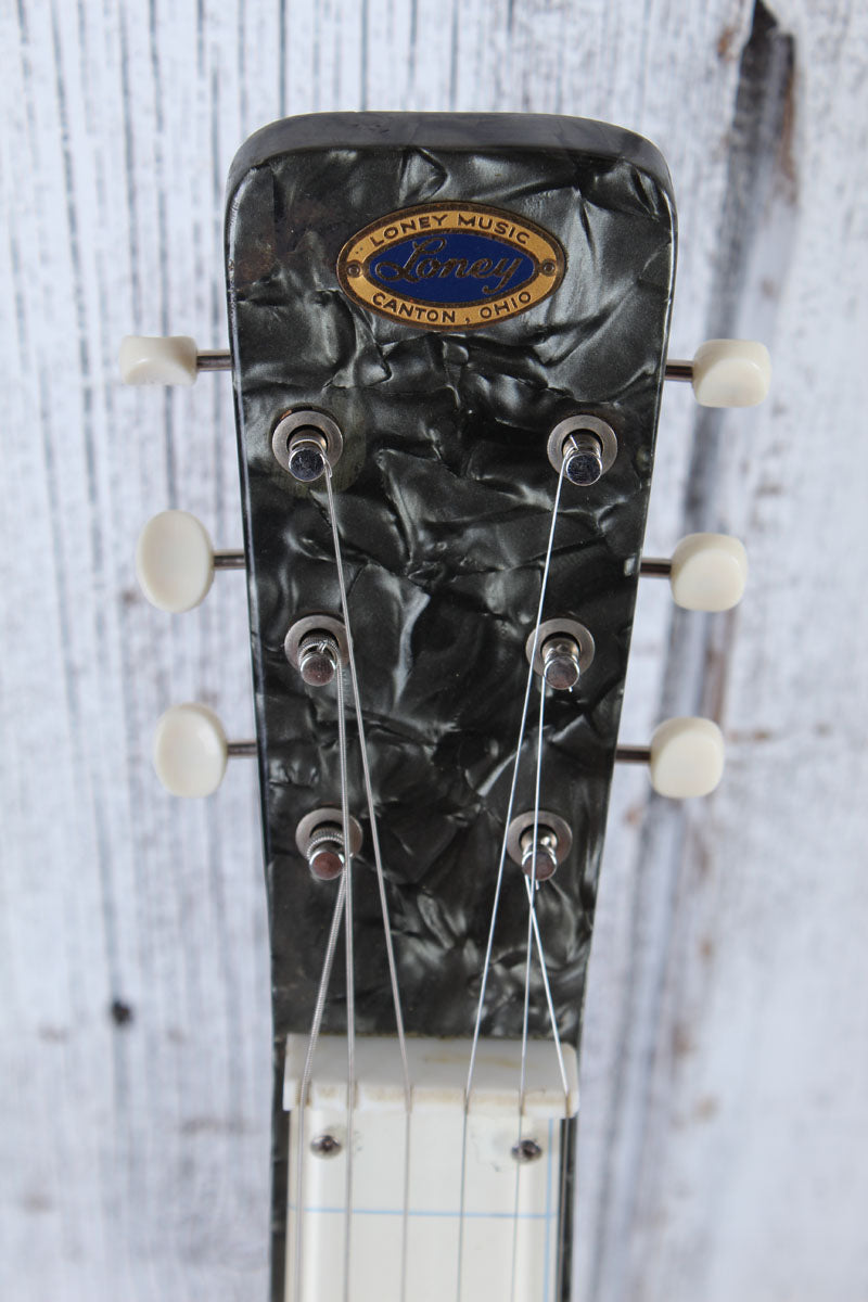 Loney Music Vintage 1950s Lap Steel Electric Guitar with Original Chipboard Case