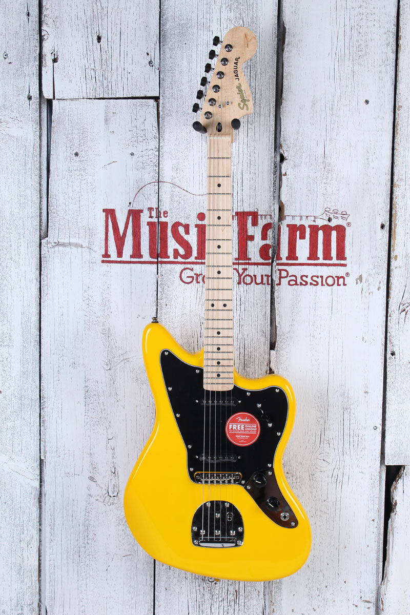 Fender Squier FSR Affinity Jaguar Electric Guitar Graffiti Yellow Finish