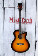 Load image into Gallery viewer, Washburn EA15 ATB Mini Jumbo Acoustic Electric Guitar Flame Maple Tobacco Burst