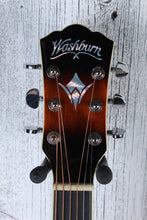 Load image into Gallery viewer, Washburn EA15 ATB Mini Jumbo Acoustic Electric Guitar Flame Maple Tobacco Burst