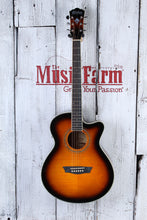 Load image into Gallery viewer, Washburn EA15 ATB Mini Jumbo Acoustic Electric Guitar Flame Maple Tobacco Burst