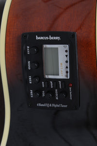 Washburn EA15 ATB Mini Jumbo Acoustic Electric Guitar Flame Maple Tobacco Burst