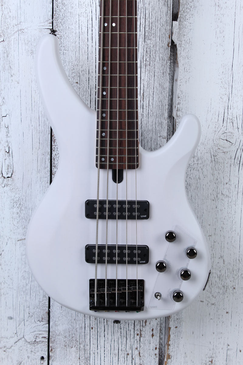 Yamaha TRBX505 5 String Electric Bass Guitar Active Electronics Trans White