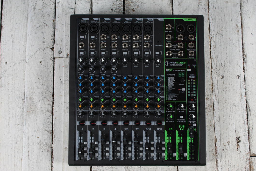 Mackie ProFX12v3 Mixer 12 Channel Analog Mixer with Built in Effects and Gig Bag