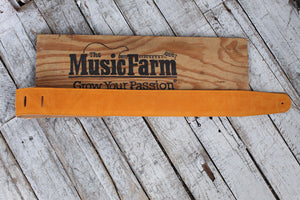 Henry Heller 2.5 Inch Orange Capri Suede Guitar Strap with Nubuck Backing