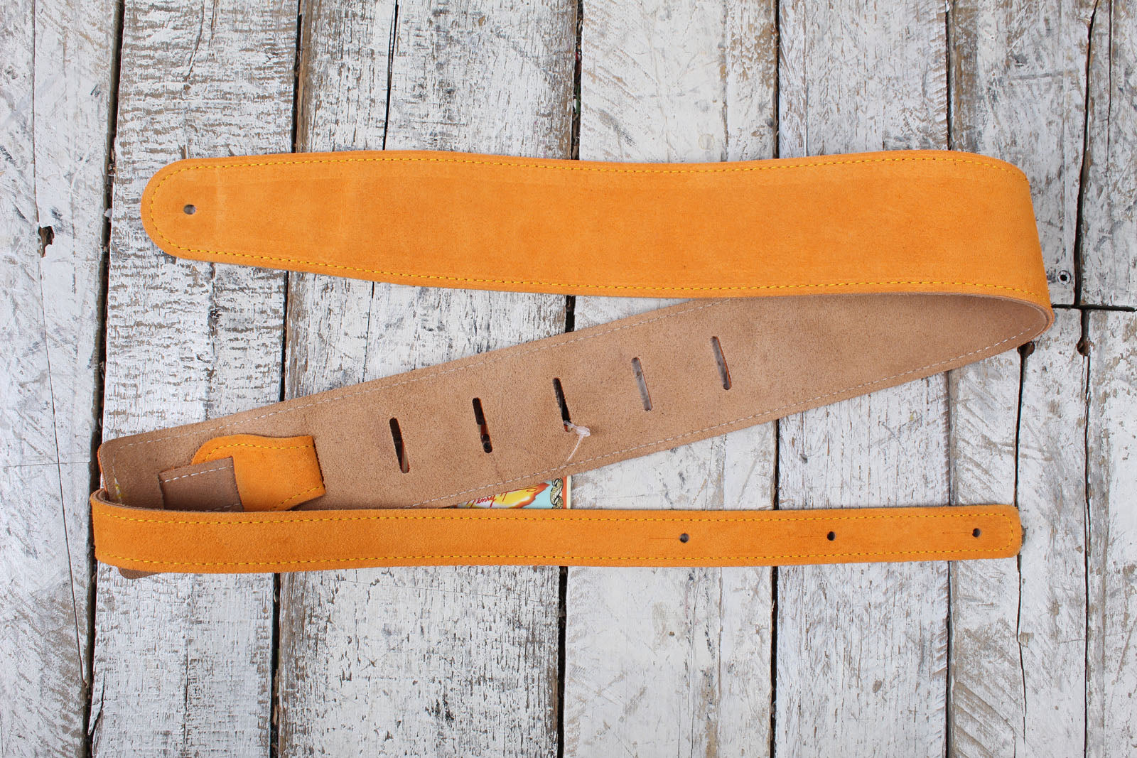Henry Heller 2.5 Inch Orange Capri Suede Guitar Strap with Nubuck Backing Main image