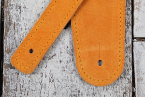 Henry Heller 2.5 Inch Orange Capri Suede Guitar Strap with Nubuck Backing