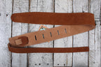 Henry Heller 2.5 Inch Brown Capri Suede Guitar Strap with Nubuck Backing
