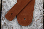 Henry Heller 2.5 Inch Brown Capri Suede Guitar Strap with Nubuck Backing