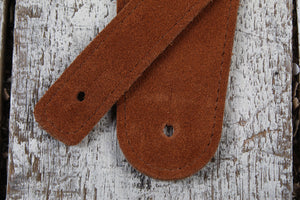Henry Heller 2.5 Inch Brown Capri Suede Guitar Strap with Nubuck Backing