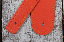 Load image into Gallery viewer, Henry Heller 2.5&quot; Width Capri Leather Adjustable Guitar Strap Orange