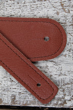Henry Heller 2.5 Inch Width Capri Leather Adjustable Guitar Strap Brown