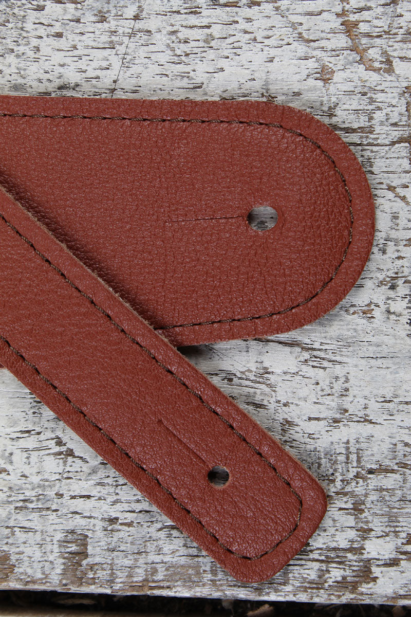 Henry Heller 2.5 Inch Width Capri Leather Adjustable Guitar Strap Brown