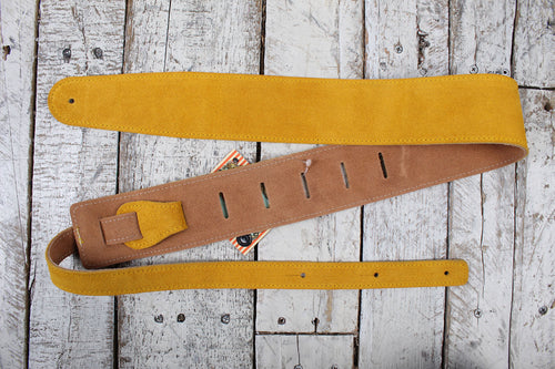 Henry Heller 2.5 Inch Honey Capri Suede Guitar Strap with Nubuck Backing