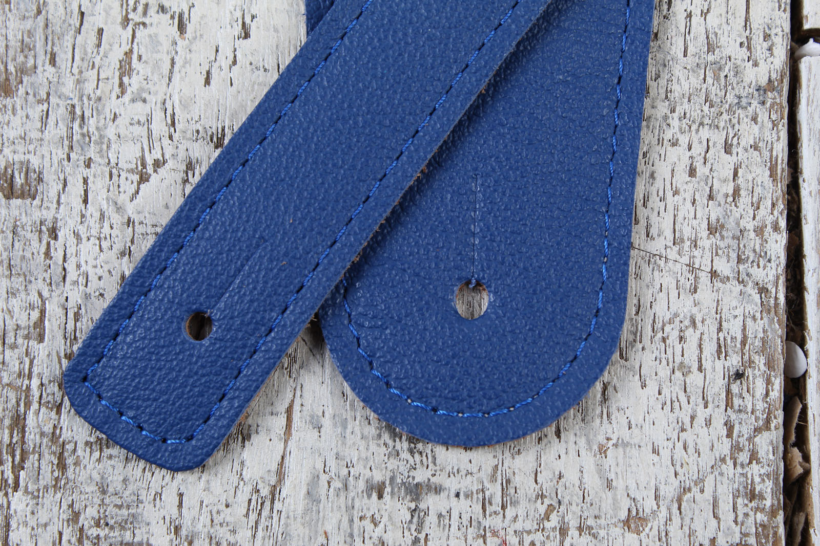Henry Heller 2.5 Inch Width Capri Leather Adjustable Guitar Strap Blue