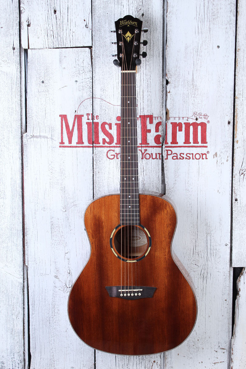 Washburn Woodline Series O12SE Orchestra Body Acoustic Electric Guitar Natural