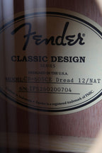 Fender CD-60SCE 12 String Dreadnought Acoustic Electric Guitar Solid Spruce Top