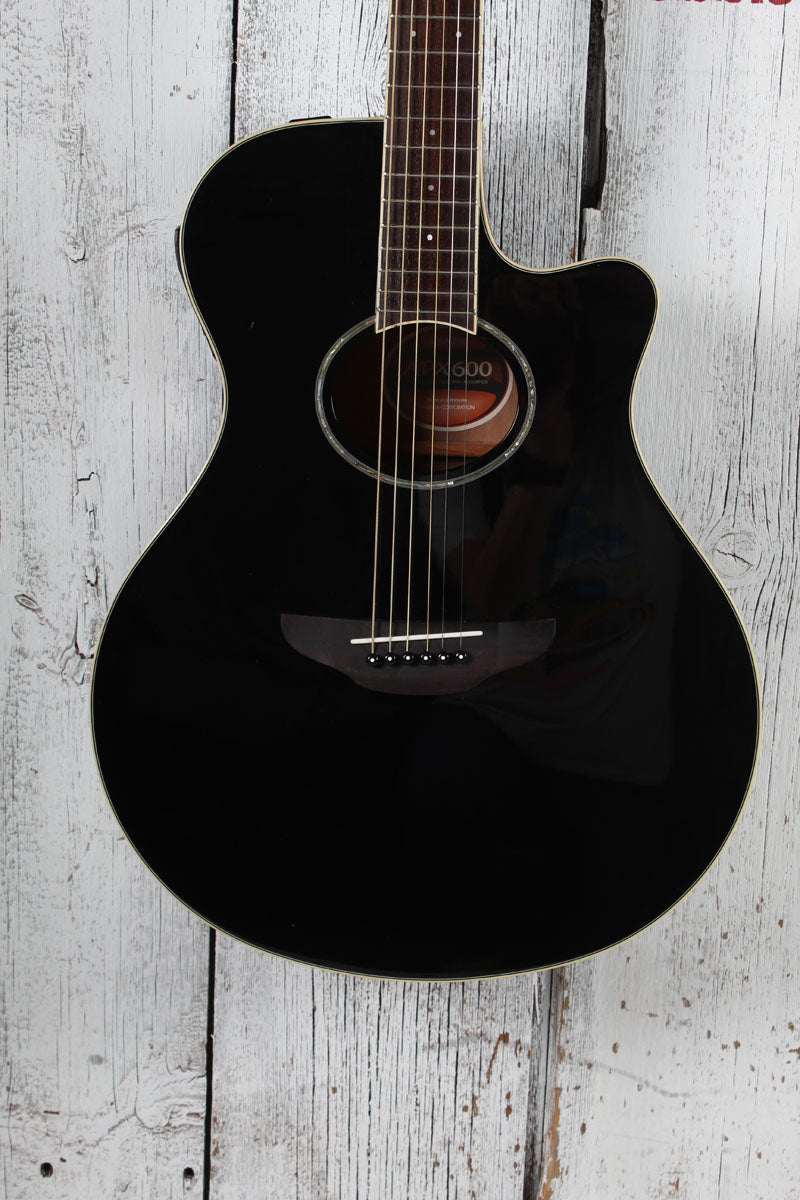 Yamaha APX Series APX600 Thinline Cutaway Acoustic Electric Guitar Black Finish