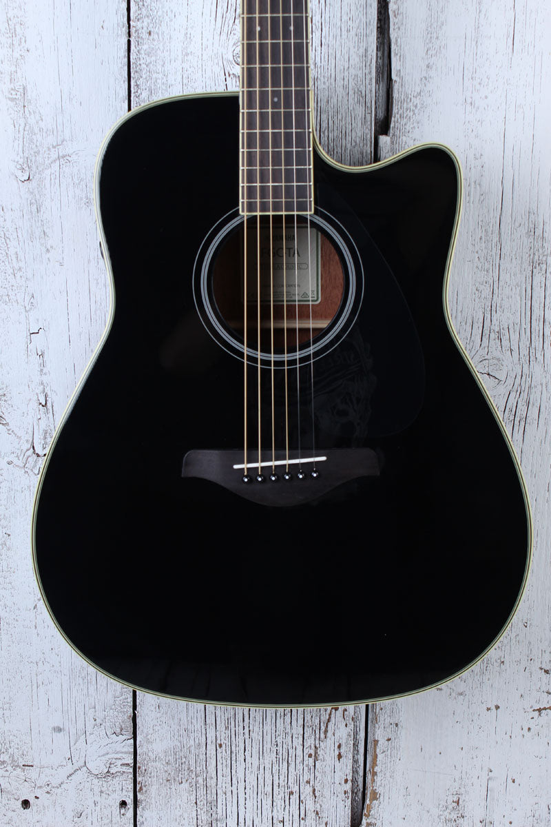 Yamaha TransAcoustic Dreadnought Cutaway Acoustic Electric Guitar Black Finish