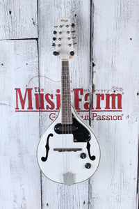Stagg M50-E Acoustic Electric Bluegrass Mandolin A Style Mandolin White