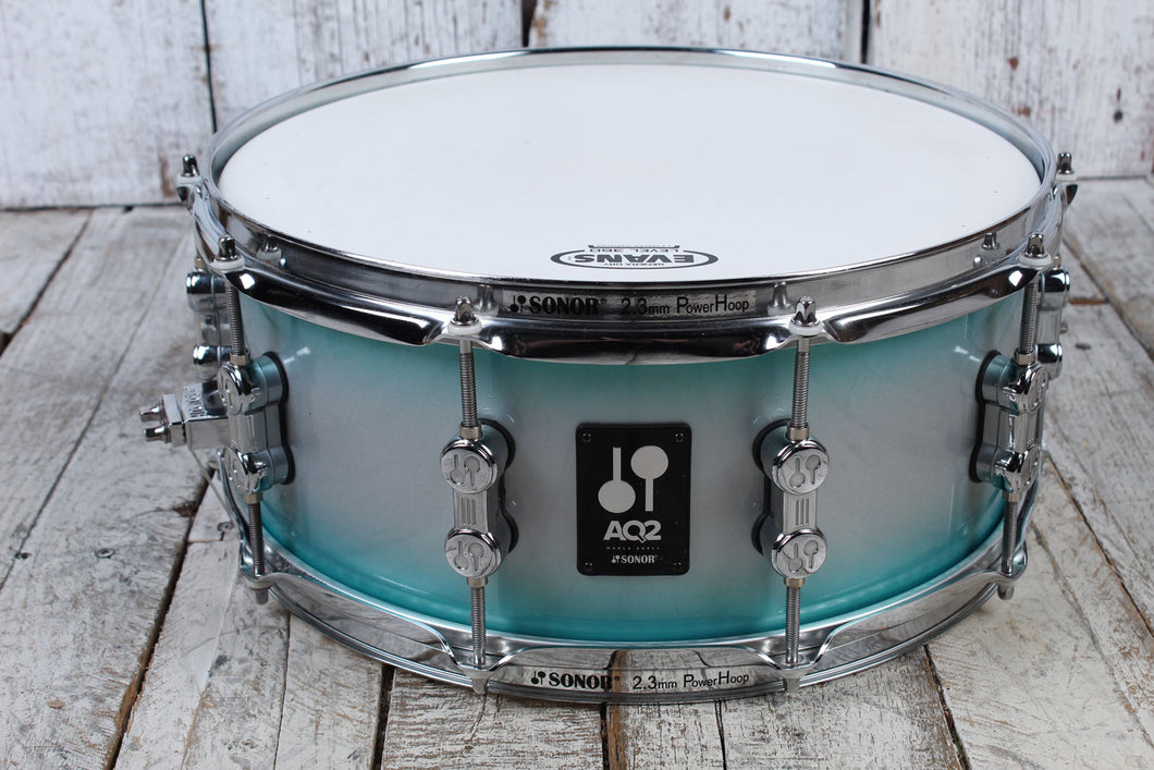 Sonor AQ2 Maple Snare Drum 6 x 14 Snare Drum Aqua Silver Burst