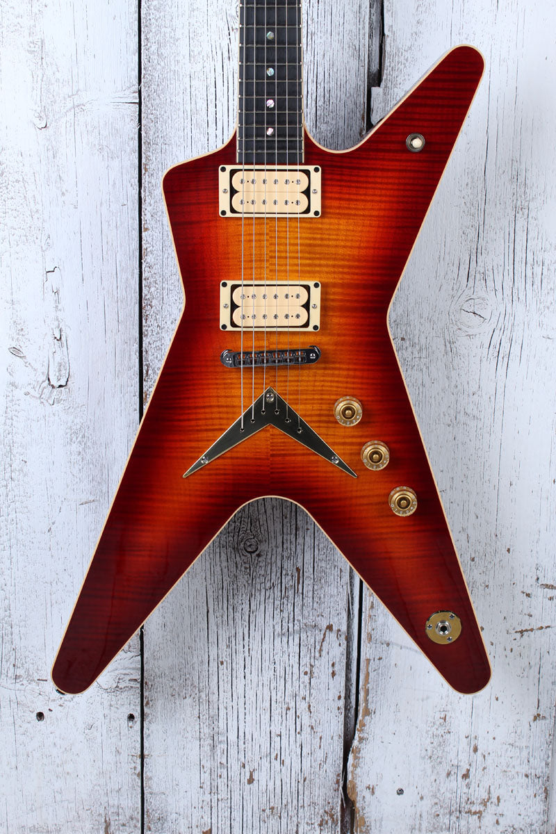 Dean USA Patents Pending ML Flame Top Electric Guitar Trans Cherry with Case