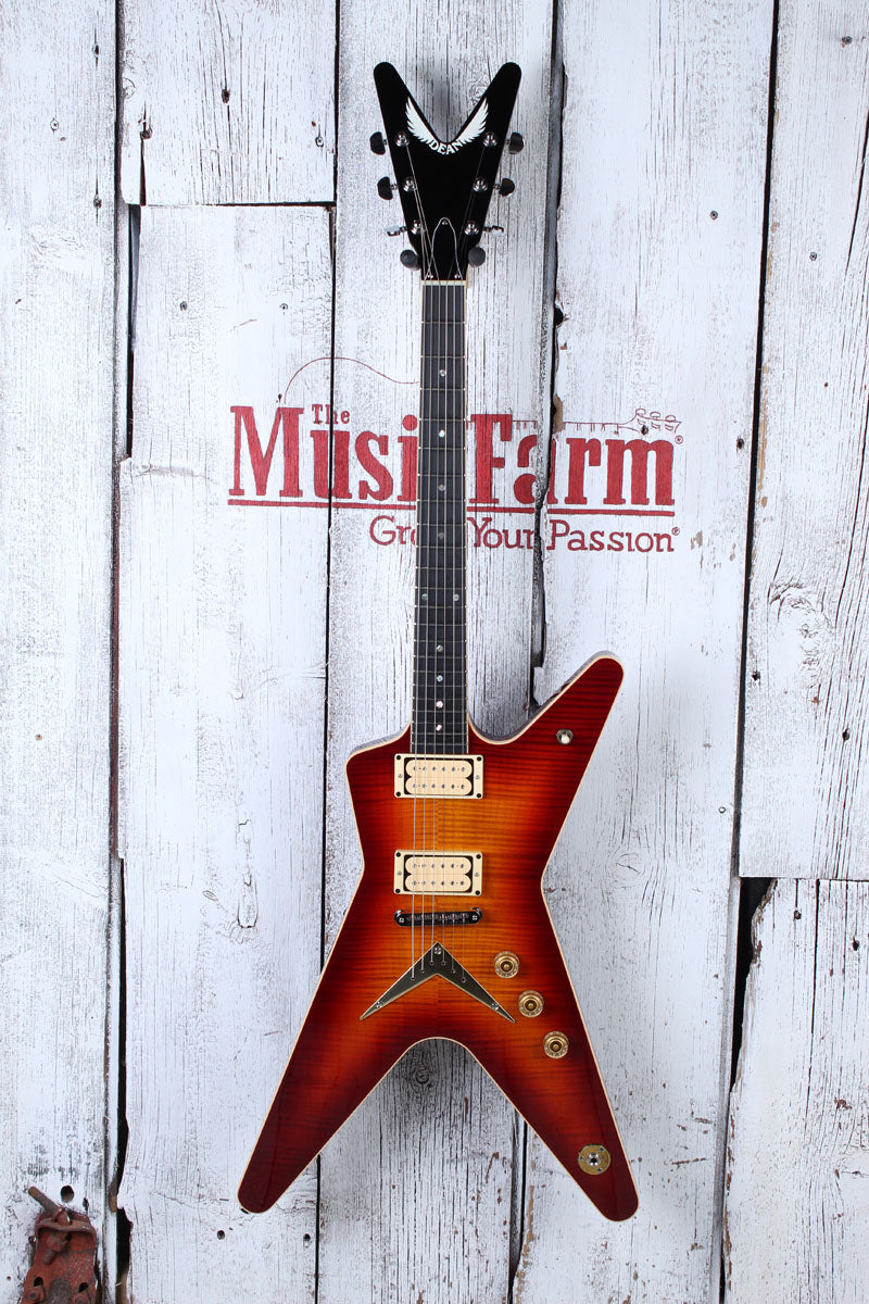 Dean USA Patents Pending ML Flame Top Electric Guitar Trans Cherry with Case