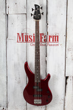 Yamaha TRBX174 RM Double Cutaway 4 String Electric Bass Guitar Red Metallic
