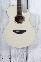 Yamaha APX600 Thinline Cutaway Acoustic Electric Guitar Vintage White Finish