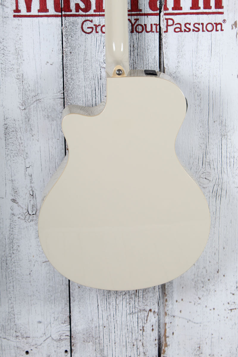 Yamaha APX600 Thinline Cutaway Acoustic Electric Guitar Vintage White Finish